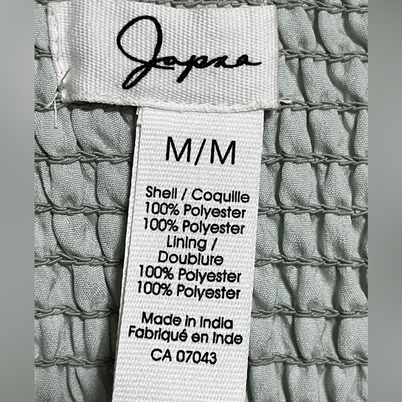 Japna Mint Green Puff Sleeve Smocked Peplum Top - Size M - Picture 6 of 10